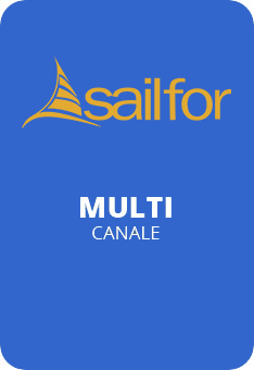 Il logo di sailfor con la scritta multi canale.