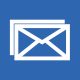 Un'icona di posta elettronica su sfondo blu.