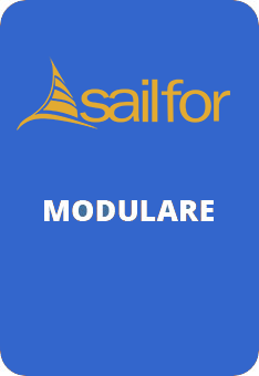 Il logo di sailfor con la scritta modulare.