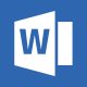 Il logo di Microsoft Word bianco su uno sfondo blu